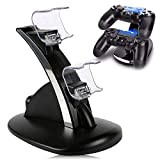 Leyeet PS4 Dual Controller Charger Dock 2 Station USB Stand per Sony Slim Nero Durevole