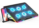 LIANGSTAR Base di Raffreddamento PC Portatile, Raffreddamento per Laptop，10 Luci RGB modalità & 7 Regolabile in Altezza, 2 Lndipendente velocità ...