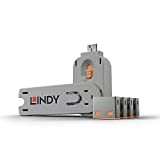 Lindy 40453 Serrature per Porte USB, Arancione