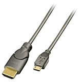 Lindy 41565 Video cavo adattatore (HDMI, Micro-USB, Maschio/Maschio, Antracite, 1920 x 1080 pixels) 0.5m