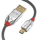 Lindy Cavo USB 2.0 Tipo A a Micro-B Cromo Line, 2m, Grey