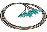 LINK LKLC12PT3 Set da 12 Cavi Pigtail, Fibra Ottica, Connettori LC Om3 Simplex, 1 m, Multicolore