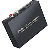 LiNKFOR 4K@60HZ HDMI 2.0 Audio Extractor Splitter Convertire HDMI a Stereo Ottico R/L Stereo Audio Converter con 1PC Cavo HDMI ...