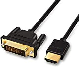 LinkinPerk, cavo HDMI a DVI, adattatore placcato oro ad alta velocità, bidirezionale, da HDMI HDTV a DVI, da maschio a ...