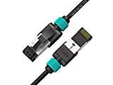 LINKUP - [Certificato Fluke]Cavo Ethernet Cat7-455 cm(1 Confezione) Cavi patch S/FTP RJ45 a doppia schermatura 10G|per Internet LAN Switch Router ...