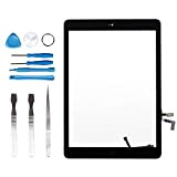 LL TRADER for iPad Air 1 iPad 5 Black Touch Screen Digitizer Front Glass with Home Button Pre-assembled