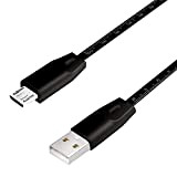 LogiLink Cavo di collegamento USB 2.0 con righello, USB (tipo A) a micro USB, 1 m, colore: Nero