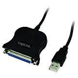 LogiLink UA-0054A Cavo adattatore da USB a D-SUB 25, Nero