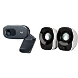 Logitech C270 Webcam Hd, Hd 720P/30Fps, Videochiamate Hd Widescreen & Z120 Altoparlanti Stereo Pc Compatti, Ingresso Audio Da 3.5 Mm, ...