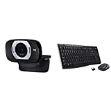 Logitech C615 Webcam Portatile, Full HD 1080p/30fps, Videochiamata HD Widescreen & MK270 Kit Tastiera e Mouse Wireless per Windows, Wireless ...