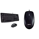Logitech MK120 Combo Tastiera e Mouse con Filo per Windows, Layout Internazionale QWERTY Nero & M90 Mouse USB Cablato, 1000 ...