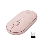 Logitech Pebble Mouse Wireless, Bluetooth o 2,4 GHz con Mini Ricevitore USB, Silenzioso, Mouse per ‎Computer Sottile, Clic silenziosi, per ...