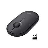 Logitech Pebble Mouse Wireless, Bluetooth o 2.4 GHz con Mini Ricevitore USB, Silenzioso, Mouse ‎per Computer Sottile, Clic silenziosi, per ...