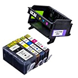 Lucky Bridge Testina di stampa per HP920 e 1 set di cartucce di inchiostro compatibili con stampanti HP6000, 6500, 7000, ...