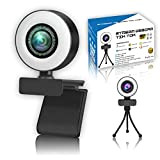 MADD Webcam TikTok PC Telecamera Web Streaming Compatibile Full HD 1920x1080P Foto Videoconferenza Microfono con Luce ad Anello Regolabile Supporto ...