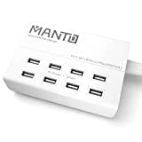 MANTO Caricatore USB 8 Porte (50W 2.4A Max) Carica Rapida USB Caricabatterie Per Apple iOS, Android, Appareils Portable Windows etc ...