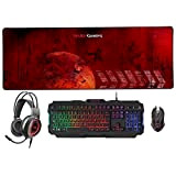 Mars gaming MCPRGB2ES, Set Tastiera e Mouse Gaming + Tappetino Mouse + Cuffie, ES