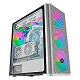 MARSGAMING MCPROW Bianco, Case PC Gaming XL E-ATX, Vetro Temperato, 4 x Ventole RGB 14 cm
