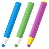 MEKO Confezione da 3 penne per tablet per bambini in gomma touchscreen, pennino capacitivo per tutti i telefoni iOS e ...