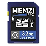 MEMZI PRO - Scheda di memoria SDHC da 32 GB, classe 10, 80 MB/s, per fotocamere digitali Canon EOS Rebel/EOS ...