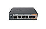 Mikrotik - hEX S, Router Ethernet nero (10,100,1000 Mbit/s, 10/100/1000 Base-T(X), nero, 256 MB, 11 W, CC)