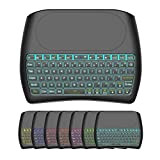 Mini tastiera senza fili, mini tastiera D8 con touchpad, piccola tastiera wireless retroilluminata colorata, mini tastiera remota portatile per PC, ...