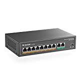 mokerlink 10 Port Poe Switch with 8 Port Poe+, 2 Fast Ethernet UPLink, 100Mbps, 120W 802.3af/at Poe, Fanless Plug & ...