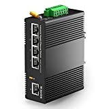 MokerLink Switch Ethernet su guida DIN industriale Gigabit a 5 porte, capacità di commutazione 14 Gbps, switch di rete IP40 ...