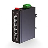MokerLink Switch industriale per guida DIN a 5 porte, 4 porte e 1 uplink, Fast Ethernet 10/100Mbps, guida DIN e ...
