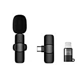Montloxs Microfono a Clip Wireless di Tipo C Microfono in Silicone omnidirezionale con cancellazione del Rumore con Adattatore Compatibile con ...