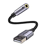 MOSWAG Adattatore audio da USB a jack da 3,5 mm, scheda audio esterna Adattatore da USB-A a jack audio con ...