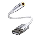 MOSWAG Adattatore audio jack per cuffie da USB a 3,5 mm da 20 cm, supporto per cuffie da USB a ...
