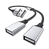 MOSWAG USB Splitter,Adattatore USB a 2USB Femmina,Adattatore USB Y Splitter Doppia Prolunga USB 2.0 per Cavo di Alimentazione per Ricarica/Trasferimento ...