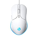 Mouse cablato per aziende, clic silenzioso, 4800 DPI regolabile, clic silenzioso, 4 retroilluminazione a LED, mouse Inphic per PC, laptop, ...