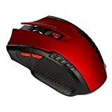 Mouse mouse wireless wireless 2.4Ghz e ricevitore USB per PC portatile - Rosso