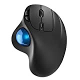 Mouse Trackball senza fili, mouse ergonomico ricaricabile, tracciamento preciso e fluido, connessione a 3 dispositivi (Bluetooth o USB), compatibile con ...