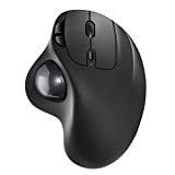 Mouse Trackball senza fili, mouse ergonomico ricaricabile, tracciamento preciso e fluido, connessione a 3 dispositivi (Bluetooth o USB), compatibile con ...
