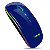 Mouse wireless Bluetooth,mouse sottile Mouse wireless USB ottico portatile 2.4G,mouse LED a doppia modalità ricaricabile(Bluetooth 5.0 e wireless 2.4G)per laptop,PC,Mac ...