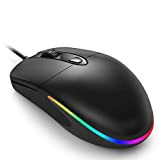 Mouse Wireless con Illuminazione RGB, 2,4 GHz Mouse da Gioco con Filo USB, Mute, Mouse Ottico, Durevole, 1600 DPI, Peso ...