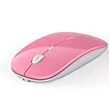 Mouse Wireless Rosa,Anmck Ergonomico Clic Silenzioso Ricaricabile Mouse Senza Fili,3D USB Mini Mouse Ottico 3 Livelli Regolabile Dpi,Portatile Mouse Leggero ...
