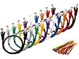 MultiCables 0.5m Ethernet Cat5E Cavo di Rete UTP con Spina RJ45 per PC, LAN, 0.5 Meter “10 Pezzi 10 Colori ...