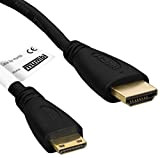 mumbi 2.00m Mini cavo HDMI ad alta velocità Full HD 3D (Mini HDMI C maschio a HDMI A maschio), contatti ...