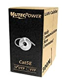 MutecPower - 300m CAT5E Solido UTP Cavo di Rete Ethernet CCA - 24 AWG 350 MHz Grigio 300 Meter