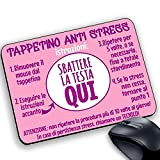 My Cust Tappetino Mouse Pad Scherzo Divertente Simpatico Antistress x Stress Istruzioni sbattere Testa Qui Rosa Viola