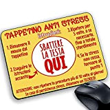 My Cust Tappetino Mouse Pad Scherzo Divertente Simpatico Antistress x Stress Istruzioni sbattere Testa Qui Giallo Rosso