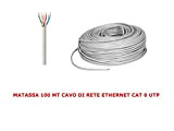 My smart shop MATASSA 100 MT Metri Cavo di Rete UTP Cat 6 LAN ETHERNET M Bobina Internet Plug ADSL ...