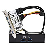 MZHOU 7 Ports PCIe USB 3.0 Card, 5 USB 3.0 Ports And 2 Rear USB 3.0 PCIe Expansion Card Include ...