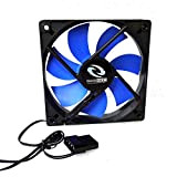 N / A Cooler Fan for Raidmax 120mm x 25mm Quiet Fan Blue/Black 3 Pin + 4 Pin Molex w/Speed ...