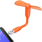 N NEWTOP Mini Ventilatore Micro USB e USB OTG Tascabile Regolabile Flessibile Ventola Raffreddamento Aria Portatile da Viaggio Fan per ...