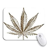 NA Tappetino per Mouse da Gioco Ganja Antica Incisione di Foglia di Cannabis Canapa Botanica cannabinoidi Antiscivolo Supporto in Gomma ...